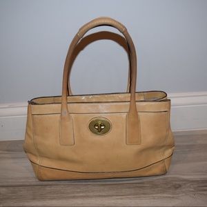 Tan/ Cream Coach Shoulder Bag